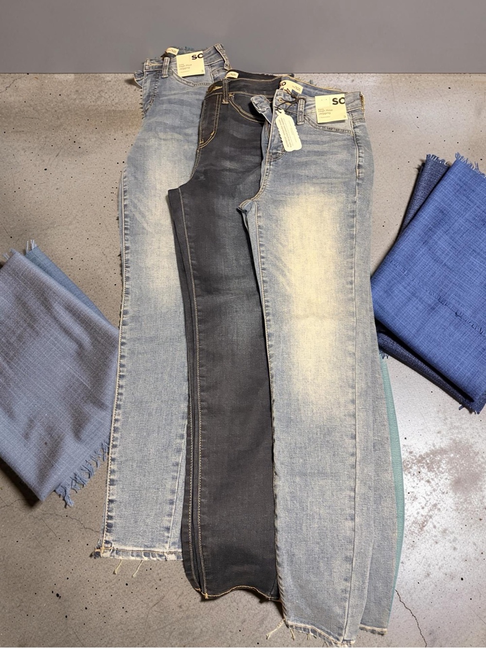3 NWT SO Women’s Mid-Rise Slim Jeans - Light Wash and Dark